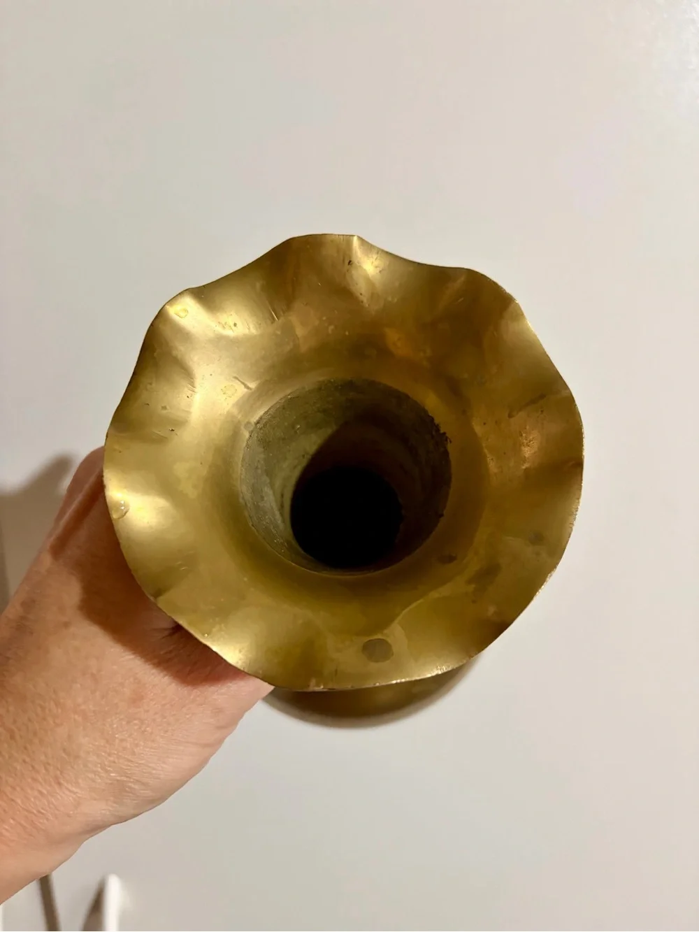 Vintage Brass Decorative Bud Vase in Antique Gold Finish